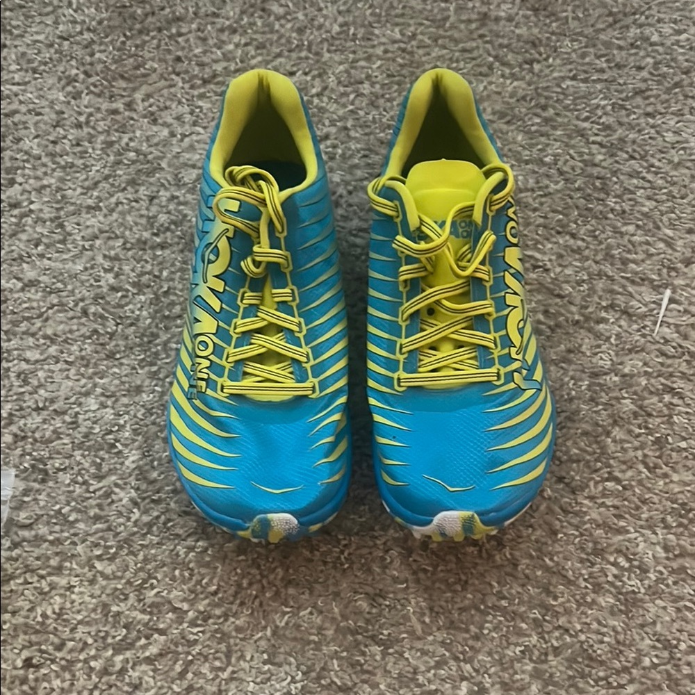 Hoka One One Blue and Yellow Running Shoes